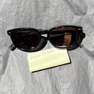 Ermenegildo Zegna Black Round *POLARIZED* Sunglasses with Grey Lens - EZ0005-01M